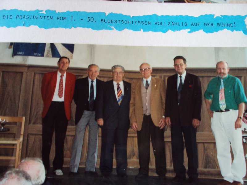 v.l.n.r: Bruno Rüegg / Josef Jans / Alois Hüsler / Josef Burri / Toni Rüegg / Jakob Schmid 